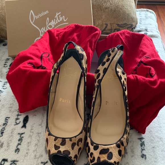 Red Bottom pony hair open toe shoes ** Not Authentic ** size 38 - Picture 2 of 11